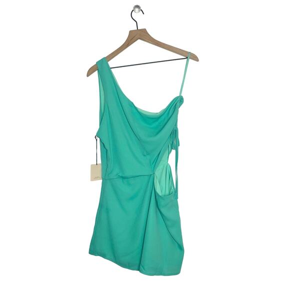 NEW Superdown Aimey One Shoulder Romper Women's Size Large Turquoise Bodice - Picture 3 of 14
